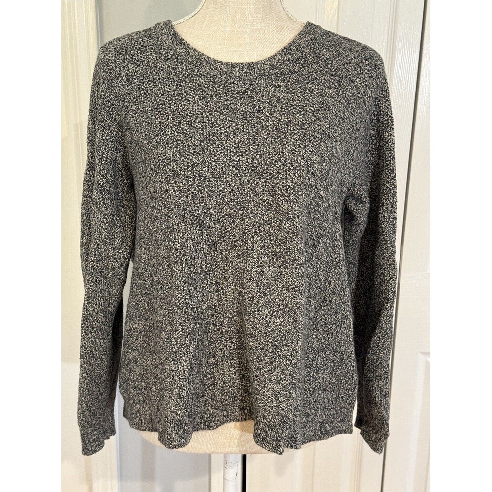 Madewell Open Back Landmark Texture Sweater Womens Size Medium Black & White